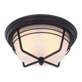 Westinghouse Fixture Ceiling Outdr FlMt 60W 2-Light Bonneville 12.75In WthrBrzStl Fr Glass 6230300